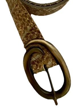 VINTAGE 90’s STREETS AHEAD Metallic SNAKESKIN Leather BELT Size MEDIUM